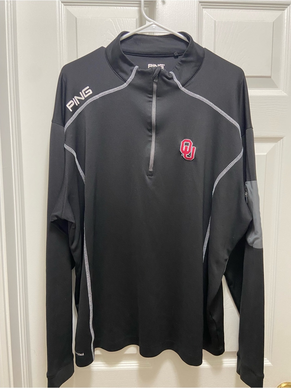 Oklahoma Sooners PING Black Golf Pullover with Gray Trim Size XXL